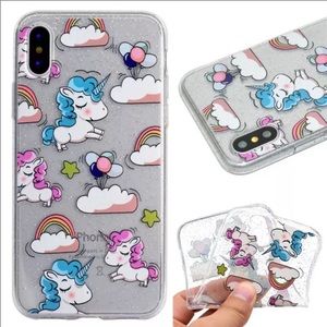 New iPhone X Unicorn Phone Case Rainbows Glitter